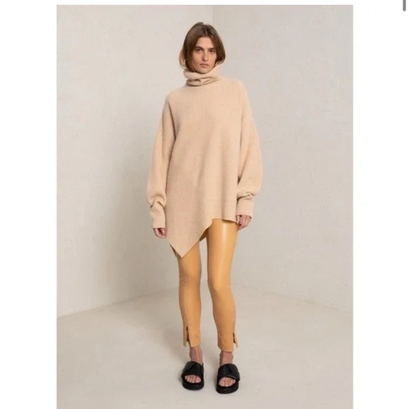 A.L.C. Sweaters - Rory Turtleneck Sweater Tan | Wool Cashmere Blend | Size M
